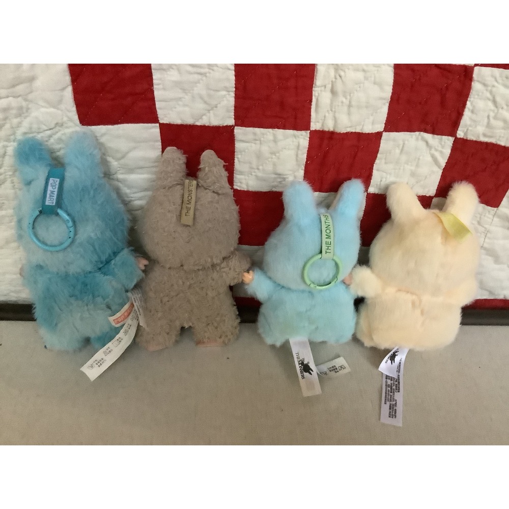 Pop Mart The Monsters Labubu Plush Pendant Keychain Lot of 4 - Picture 2 of 7